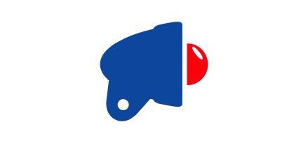 A blue and red bike light icon