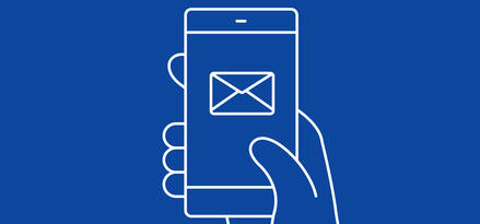 a phone with email receipt